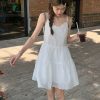 Sweet Breeze White Lace Trim Mini Dress